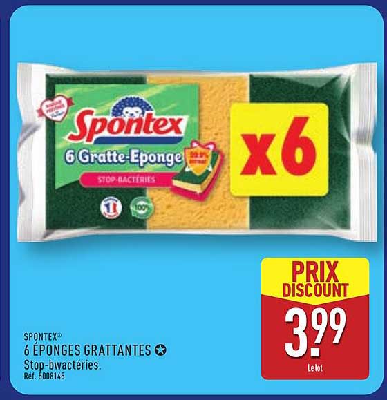 Spontex Tableau Promo Spontex 6 Éponges Grattantes chez ALDI - 123Catalogue.fr