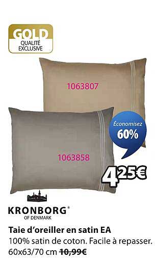 Taie d'oreiller en satin EA