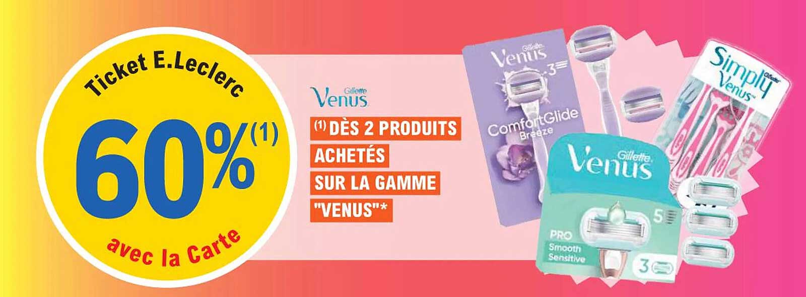 60% de remise sur la gamme Gillette Venus