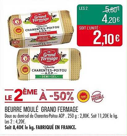 BEURRE MOULÉ GRAND FERMAGE