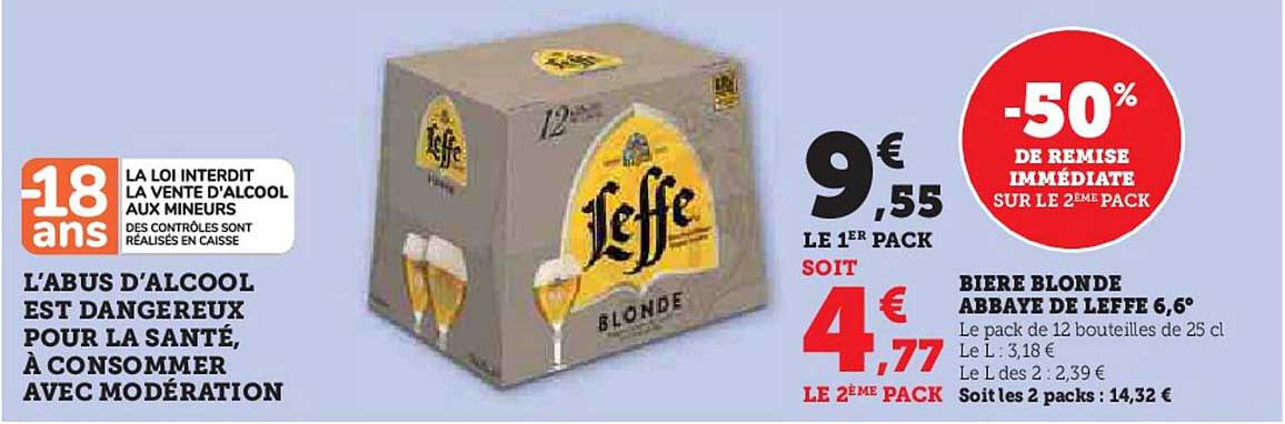 BIÈRE BLONDE ABBAYE DE LEFFE 6,6°
