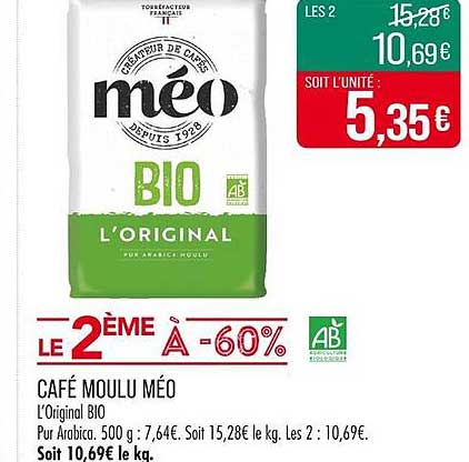 CAFÉ MOULU MÉO L'Original BIO