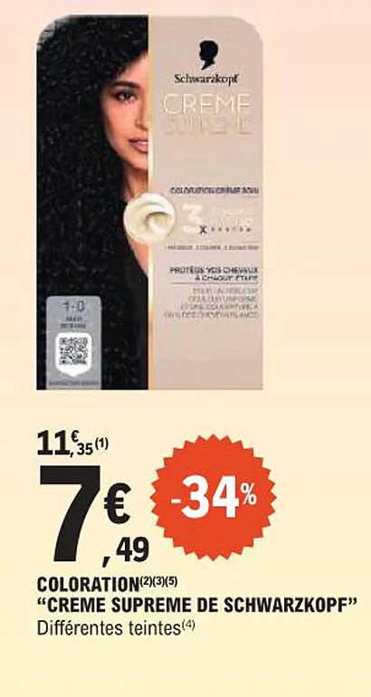 COLORATION "CREME SUPREME DE SCHWARZKOPF"