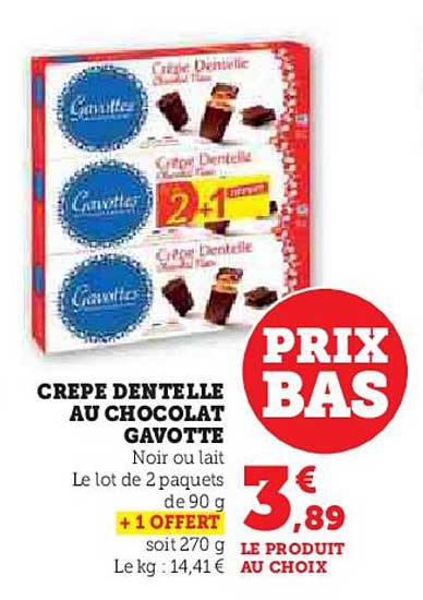 CREPE DENTELLE AU CHOCOLAT GAVOTTE