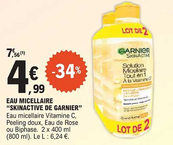 EAU MICELLAIRE "SKINACTIVE DE GARNIER"