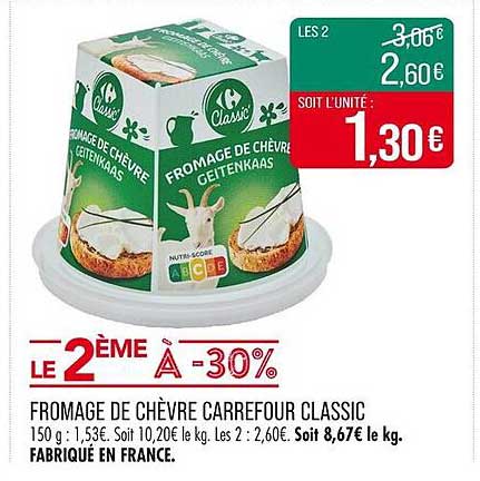 FROMAGE DE CHÈVRE CARREFOUR CLASSIC