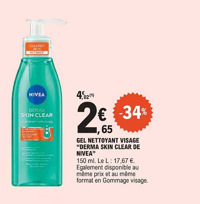 GEL NETTOYANT VISAGE "DERMA SKIN CLEAR DE NIVEA"
