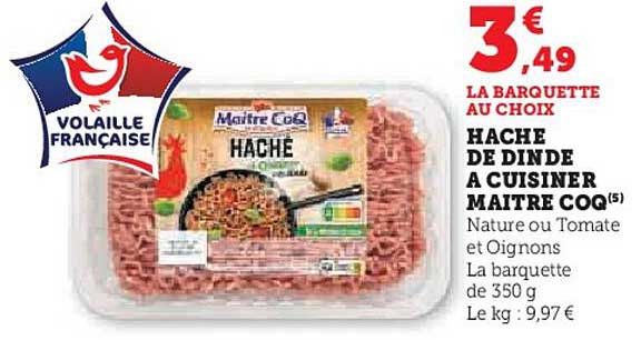 HACHE DE DINDE A CUISINER MAITRE COQ