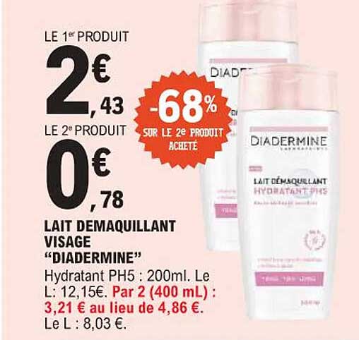LAIT DEMAQUILLANT VISAGE "DIADERMINE"