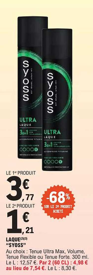 LAQUE SYOSS 300 ML – À CHOIX : TENUE ULTRA MAX, VOLUME, TENUE FLEXIBLE OU TENUE FORTE