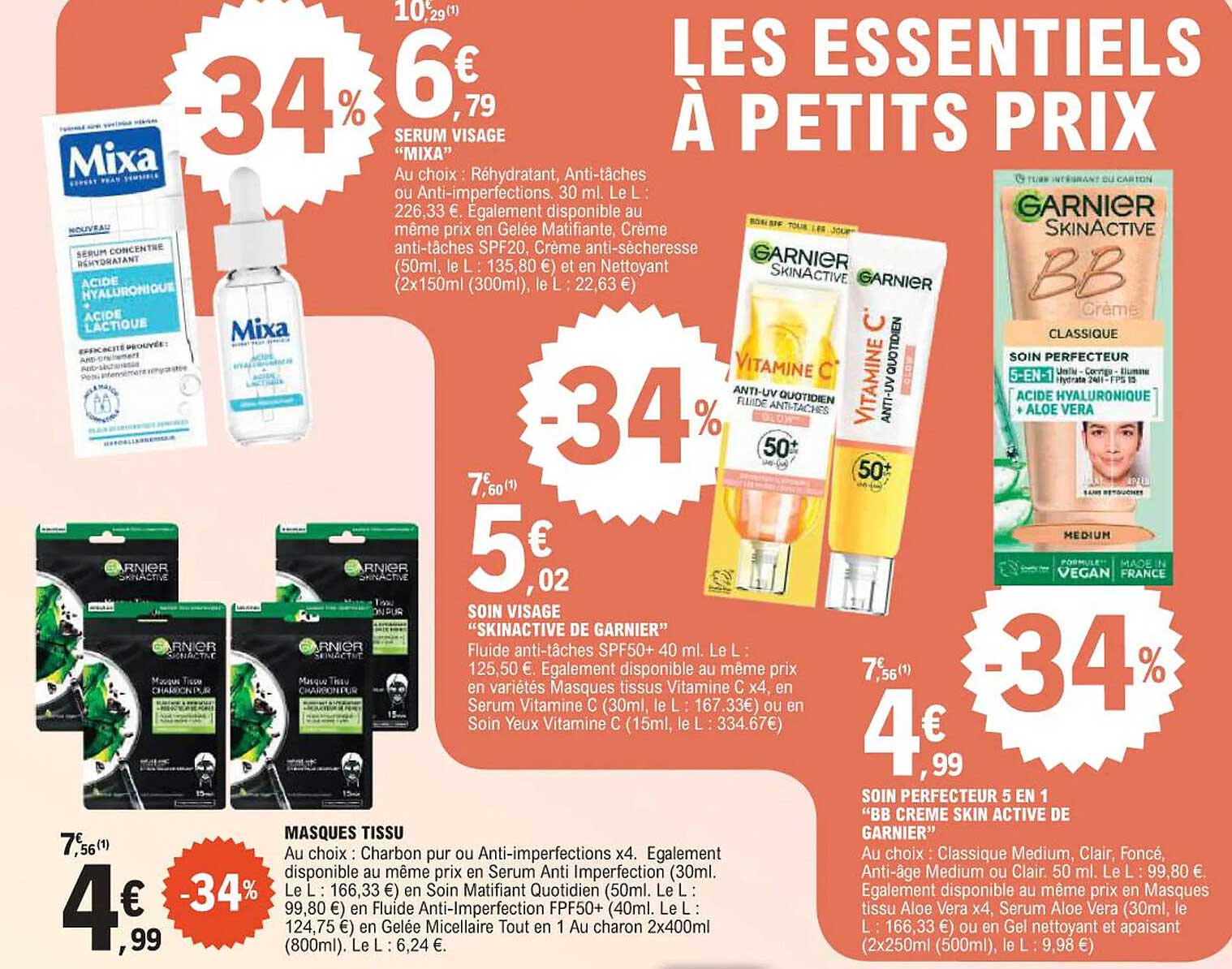 LES ESSENTIELS À PETITS PRIX