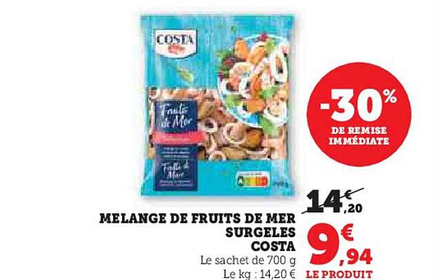 MELANGE DE FRUITS DE MER SURGELES COSTA