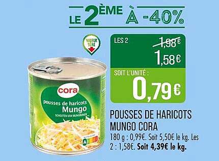 POUSSES DE HARICOTS MUNGO CORA