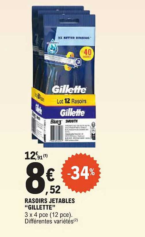 RASOIRS JETABLES "GILLETTE"