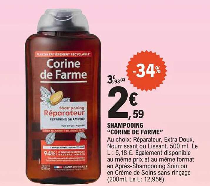 SHAMPOOING "CORINE DE FARME"