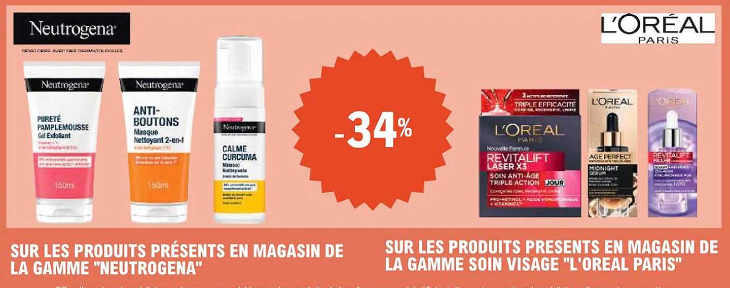 SUR LES PRODUITS PRÉSENTS EN MAGASIN DE LA GAMME "NEUTROGENA"
