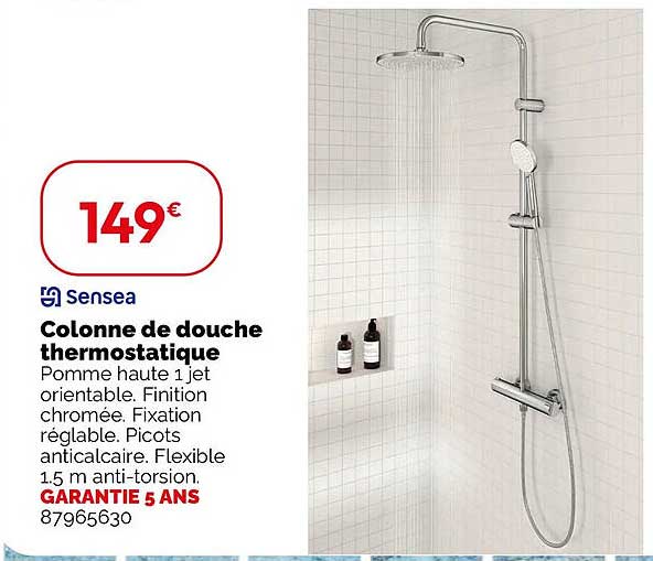 Colonne de douche thermostatique