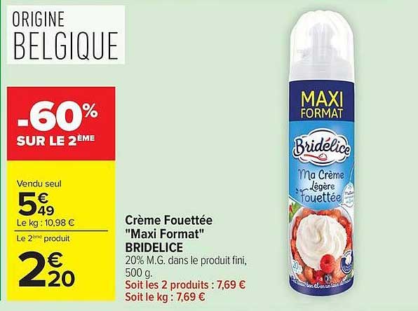 Crème Fouettée "Maxi Format" BRIDELICE