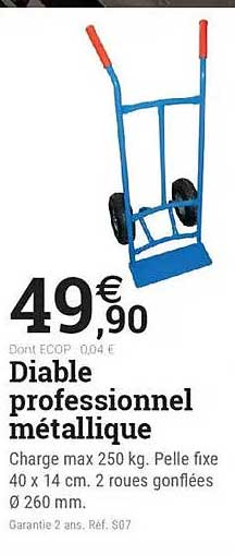 Diable professionnel métallique