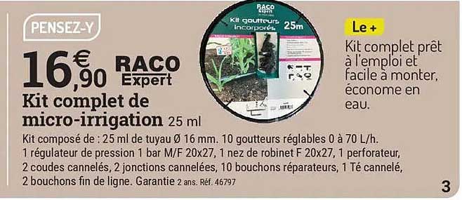Kit complet de micro-irrigation 25 ml