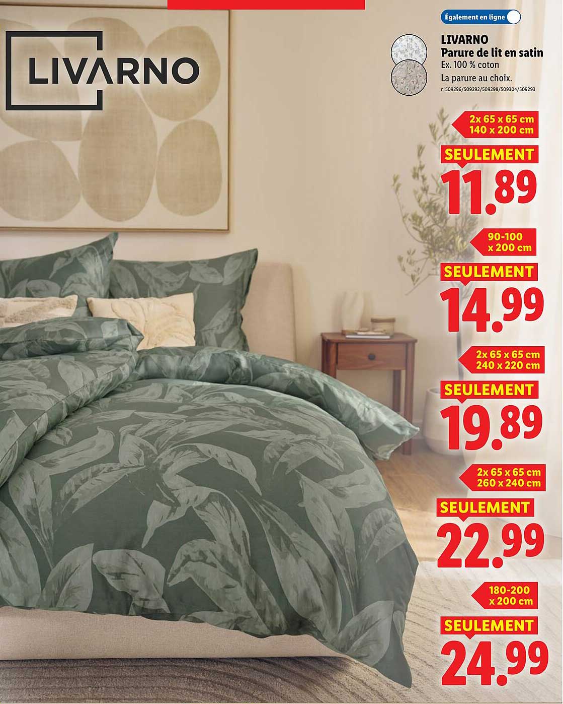 LIVARNO Parure de lit en satin