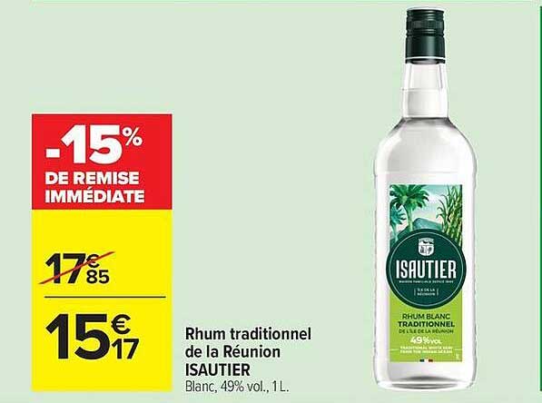 Rhum traditionnel de la Réunion ISAUTIER