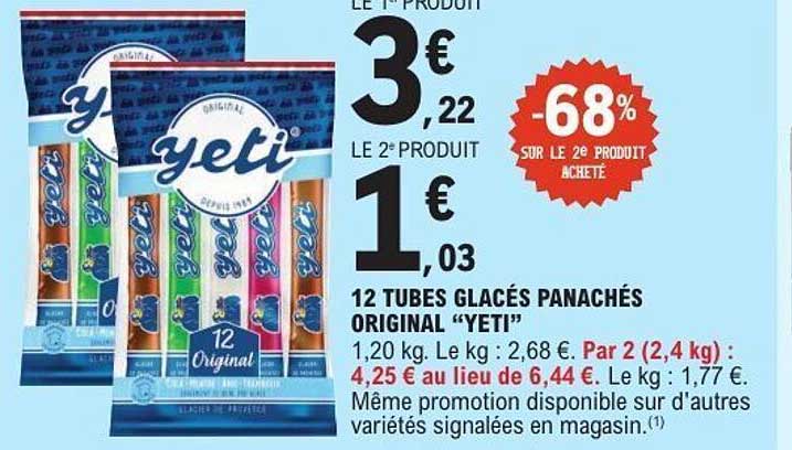 12 Tubes Glacés Panachés Original “Yeti”