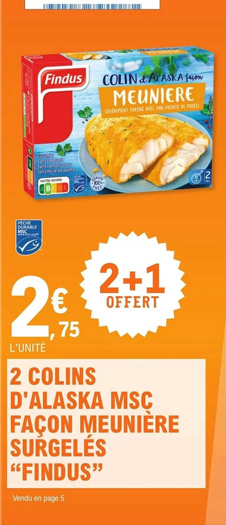 2 COLINS D'ALASKA MSC FAÇON MEUNIÈRE SURGELÉS "FINDUS"