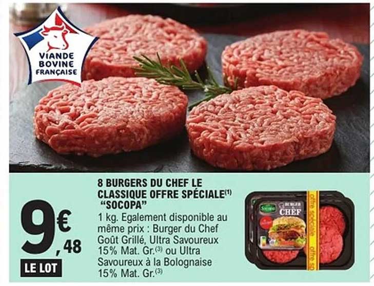 8 BURGERS DU CHEF LE CLASSIQUE OFFRE SPÉCIALE