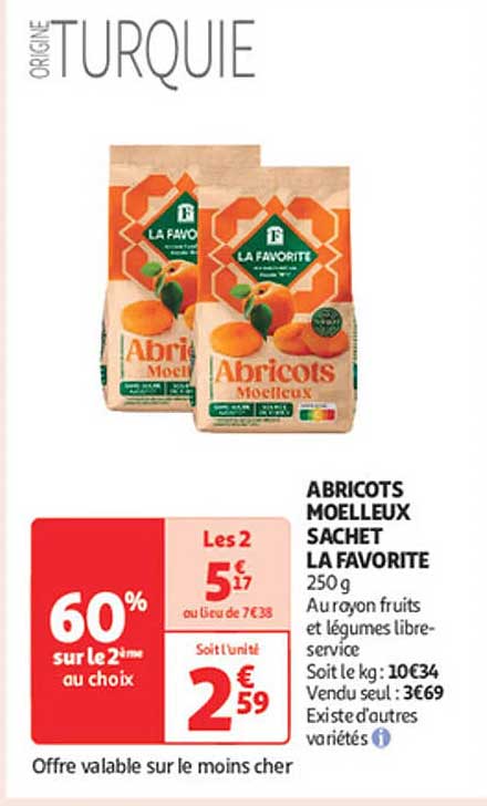ABRICOTS MOELLEUX SAC H LA FAVORITE