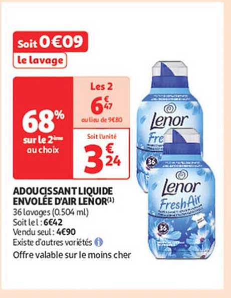 ADOUCISSANT LIQUIDE ENVOLEE D'AIR LENOR