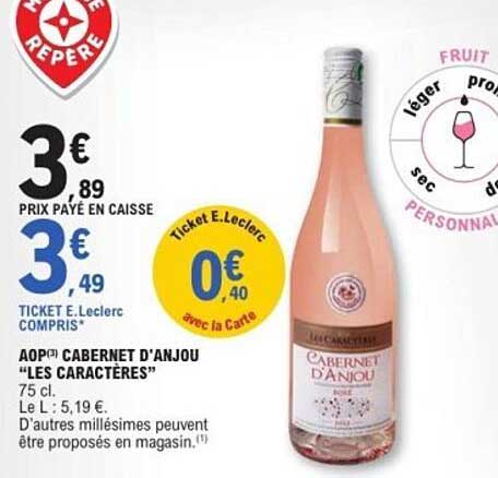 AOP(®) CABERNET D'ANJOU "LES CARACTÈRES"