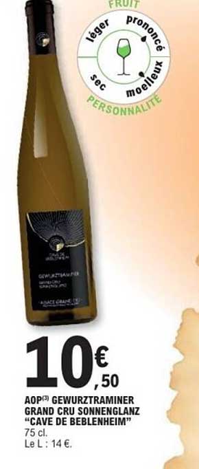 AOP Gewurztraminer Grand Cru Sonnenglanz "Cave de Beblenheim"