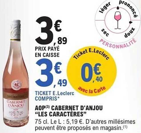 AOP(3) CABERNET D'ANJOU "LES CARACTÈRES"
