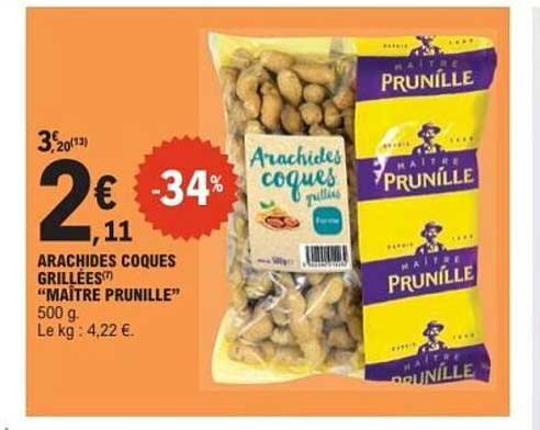 Arachides coques grillées "Maître Prunille" 500 g