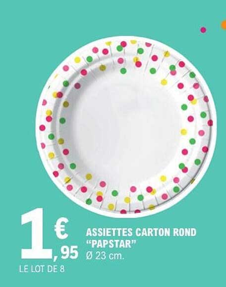 ASSIETTES CARTON ROND "PAPSTAR"