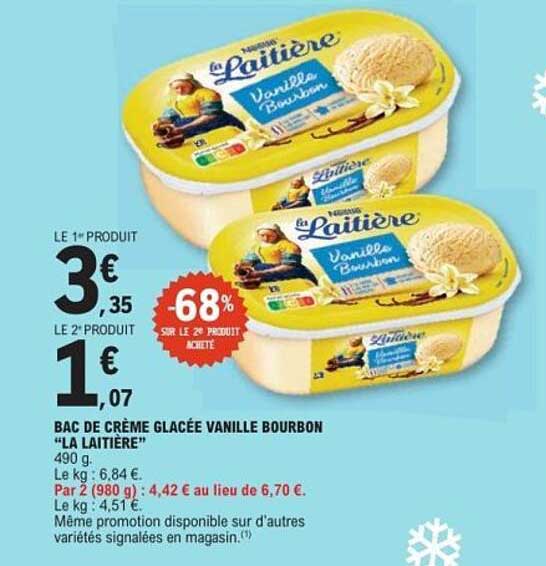BAC DE CRÈME GLACÉE VANILLE BOURBON “LA LAITIÈRE”