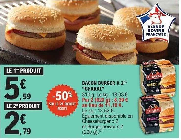 BACON BURGER X 2 CHARAL