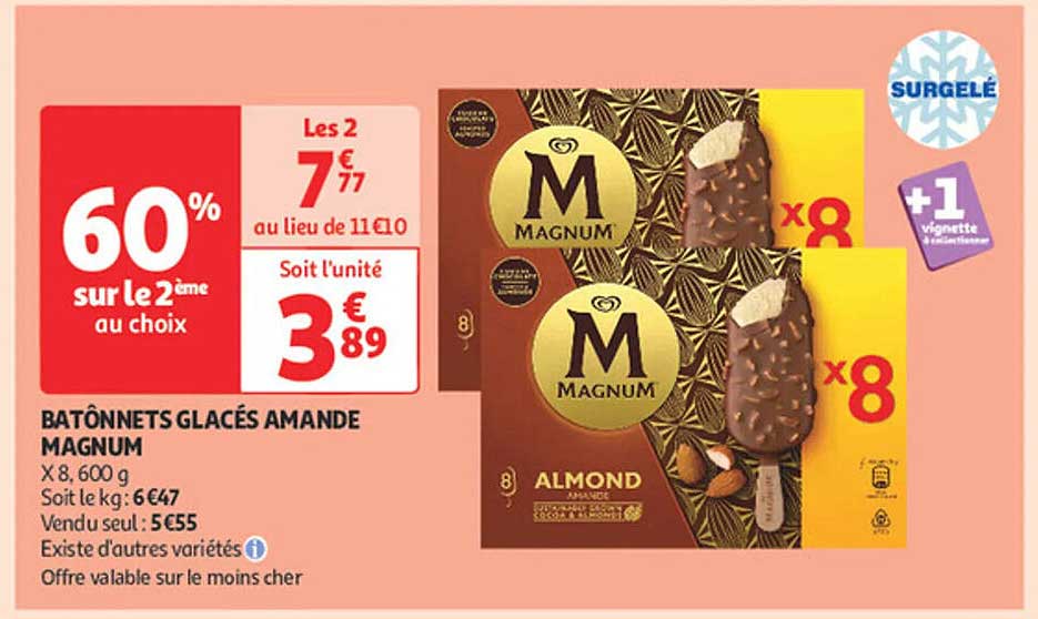 BATÔNNETS GLACÉS AMANDE MAGNUM