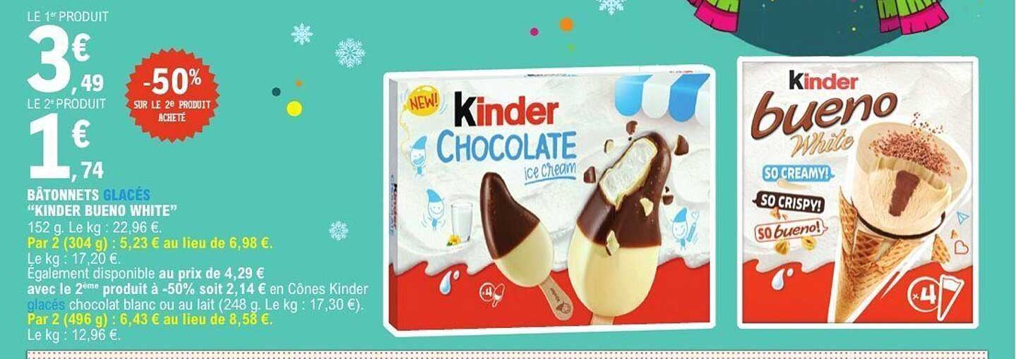 BÂTONNETS GLACÉS "KINDER BUENO WHITE"