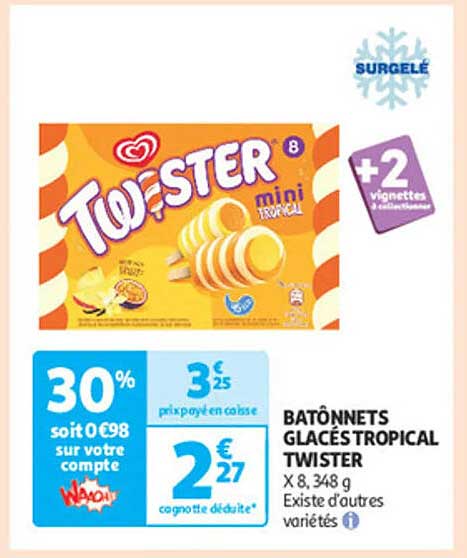 BATÔNNETS GLACÉS TROPICAL TWISTER