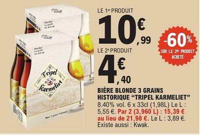 BIÈRE BLONDE 3 GRAINS HISTORIQUE “TRIPEL KARMELIET”