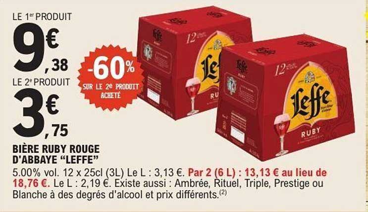 BIÈRE RUBY ROUGE D'ABBEY 'LEFFE'