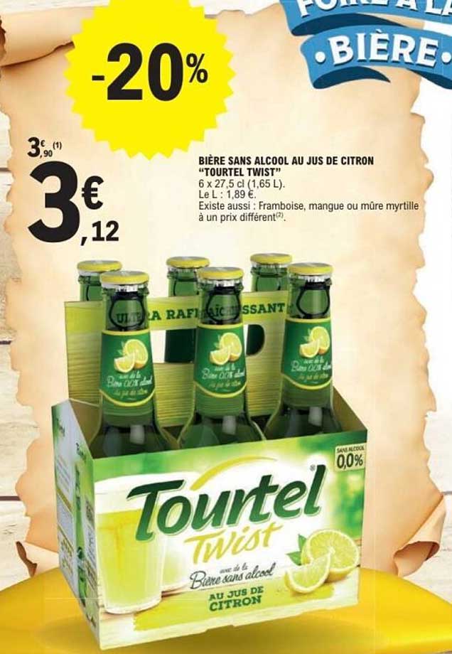 BIÈRE SANS ALCOOL AU JUS DE CITRON "TOURTEL TWIST"