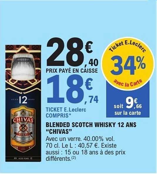 BLENDED SCOTCH WHISKY 12 ANS “CHIVAS”