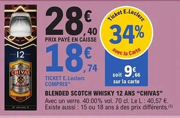 BLENDED SCOTCH WHISKY 12 ANS "CHIVAS"