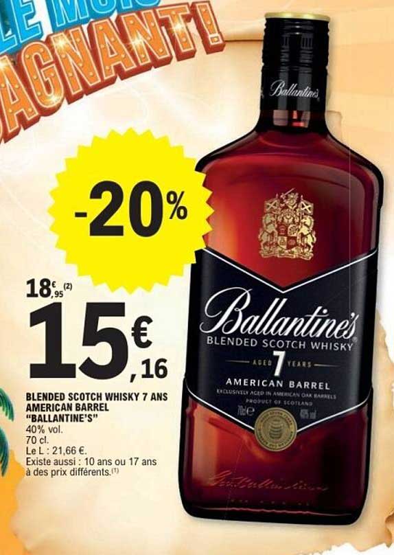 BLENDED SCOTCH WHISKY 7 ANS AMERICAN BARREL "BALLANTINE'S"
