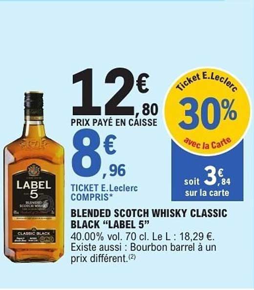 BLENDED SCOTCH WHISKY CLASSIC BLACK “LABEL 5”