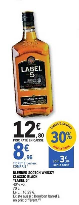 BLENDED SCOTCH WHISKY CLASSIC BLACK "LABEL 5"