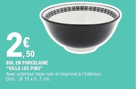 Bol en porcelaine "VILLA LES PINS"